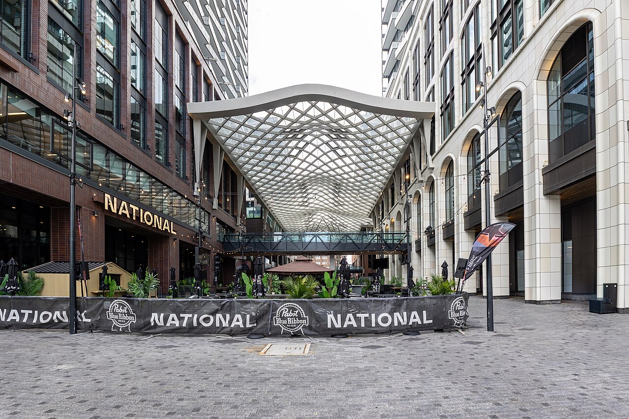 The Well retail courtyard in Toronto, photographed in 2025